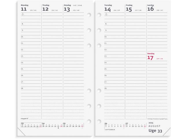 Mayland 2025 System ugekalender PP REFILL 9,5x16,8cm 25275000