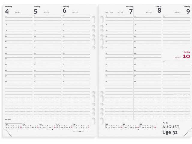 Mayland 2025 System ugekalender A5 REFILL 15x21cm 25295000