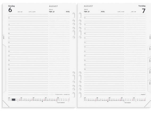 Mayland 2025 System dagkalender A5 REFILL 15x21cm 25305000