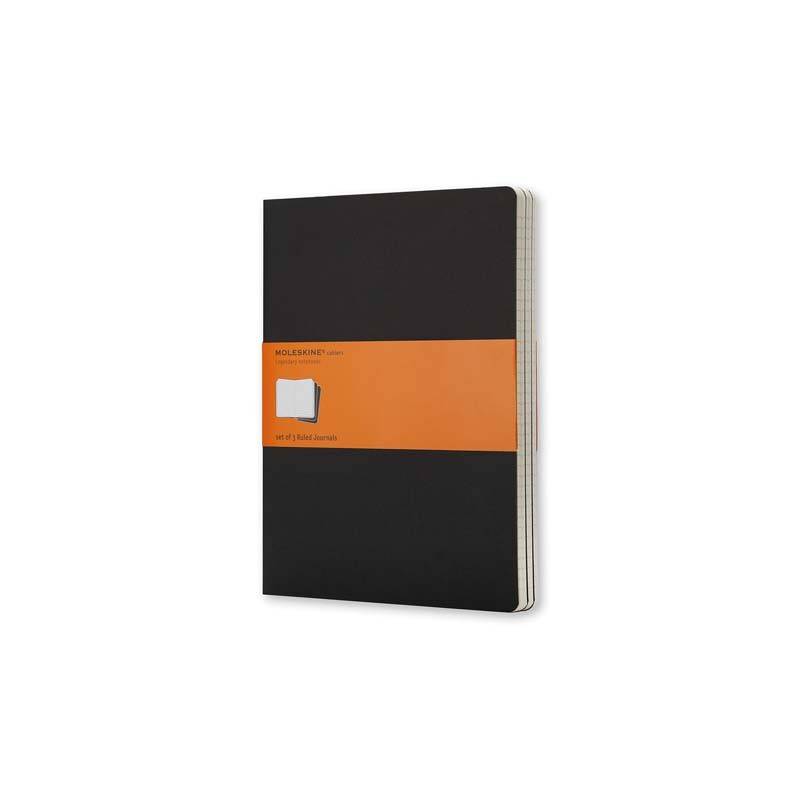 Moleskine notesbog Cahier Journal linieret XL 19x25cm sort
