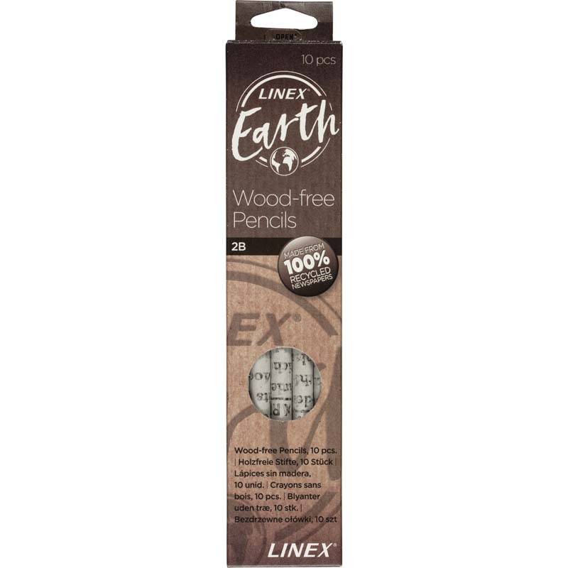 Linex Earth 2B blyanter af 100% genanvendte aviser