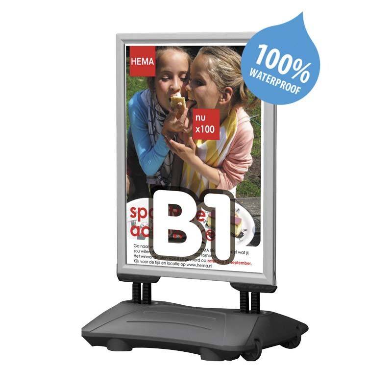 Twin Light B1 Wind-sign gadeskilt 70x100cm grå
