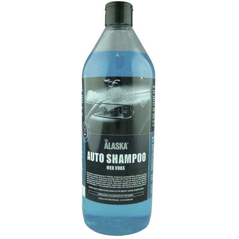 Alaska autoshampoo 1000ml, plejer og vedligeholder lakken på bilen.