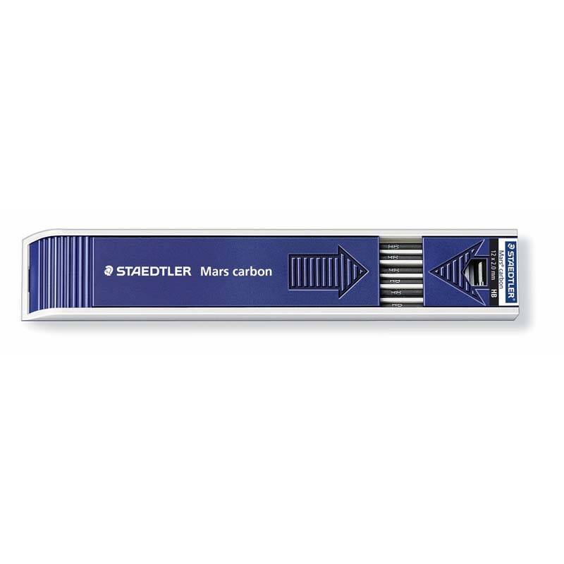 Mars Lumograph miner 2mm HB 200-HB, etui med 12 miner