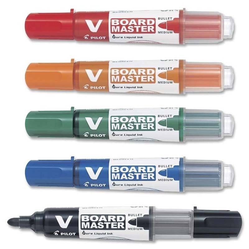 Pilot V-Board whiteboardmarker med rund spids 2,3mm, sæt a 5 stk penne