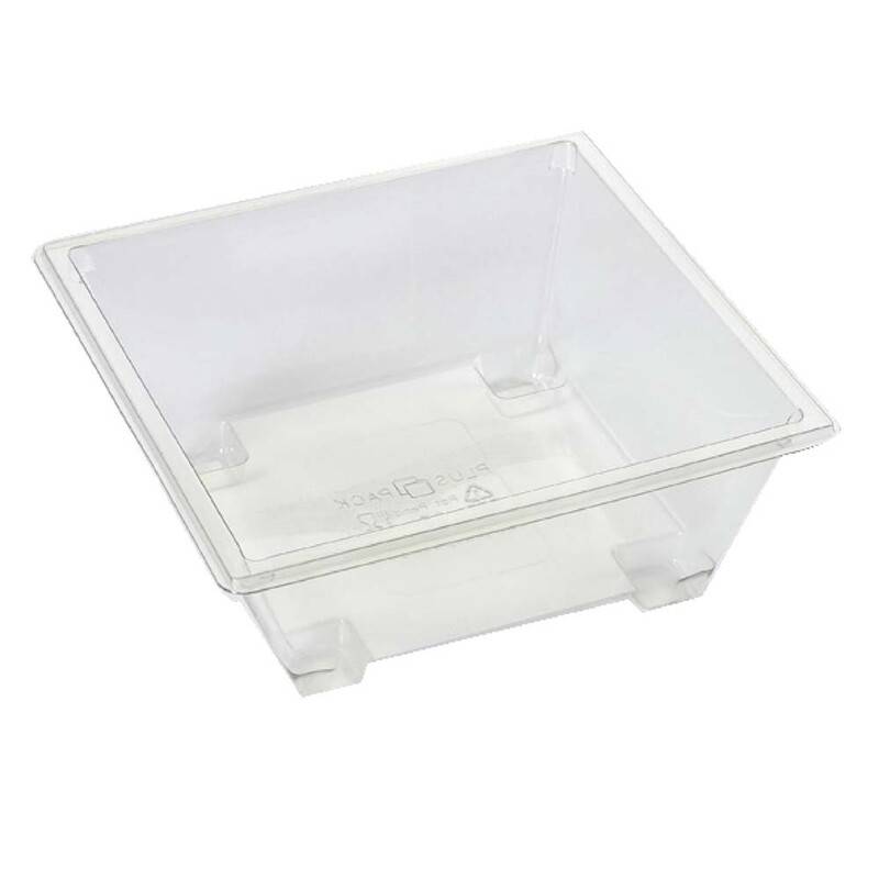 Plastbakke Gourmet Expres klar A-PET 585ml 14x14cm 400stk/kar