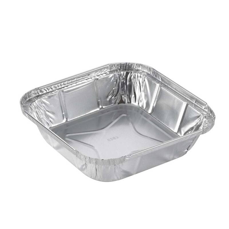 Aluminiumsform firkantet 542ml 153x153x24mm sølv