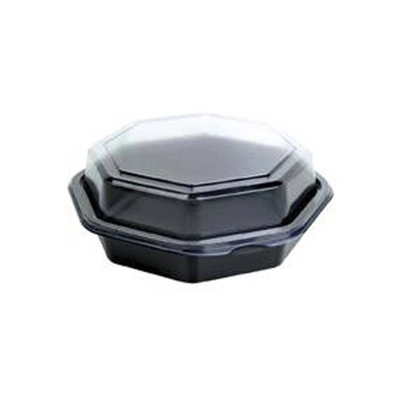 Plastbakke m/låg 8-kantet 400ml 160x160mm 405stk/kar