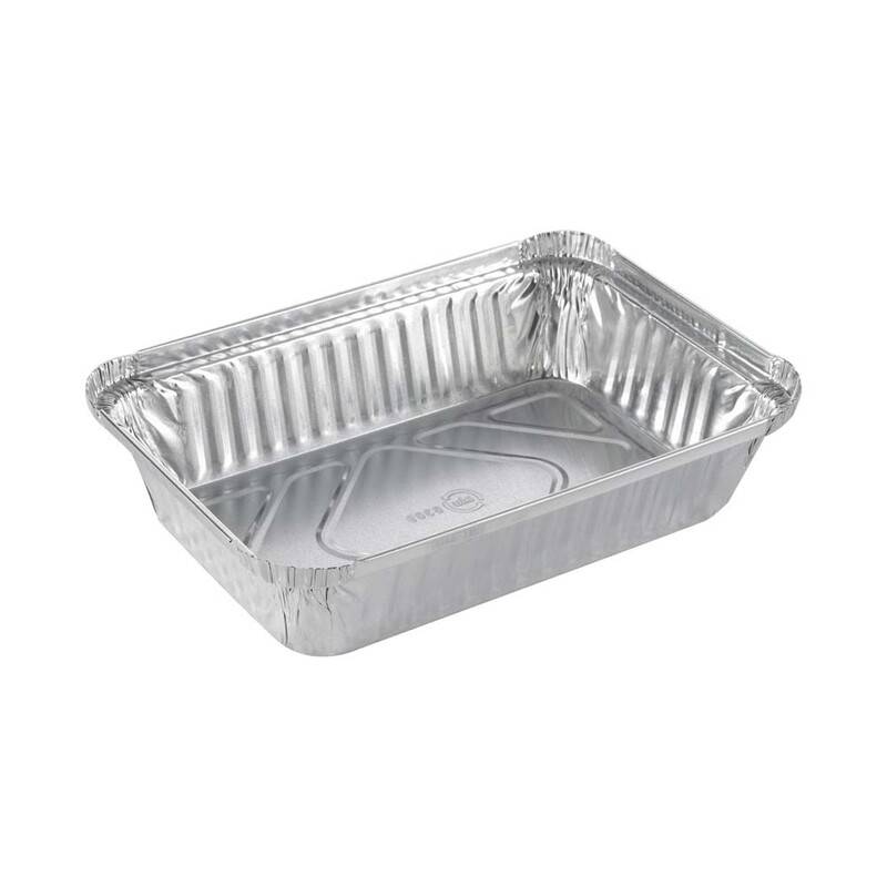Aluminiumsbakke med vinkelkant 890ml 207 x 141 x 41mm sølv