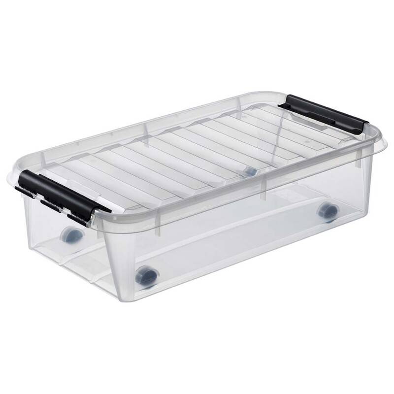 Plastikkasse Smart Store 35 liter 72x40x19cm med låg og hjul klar