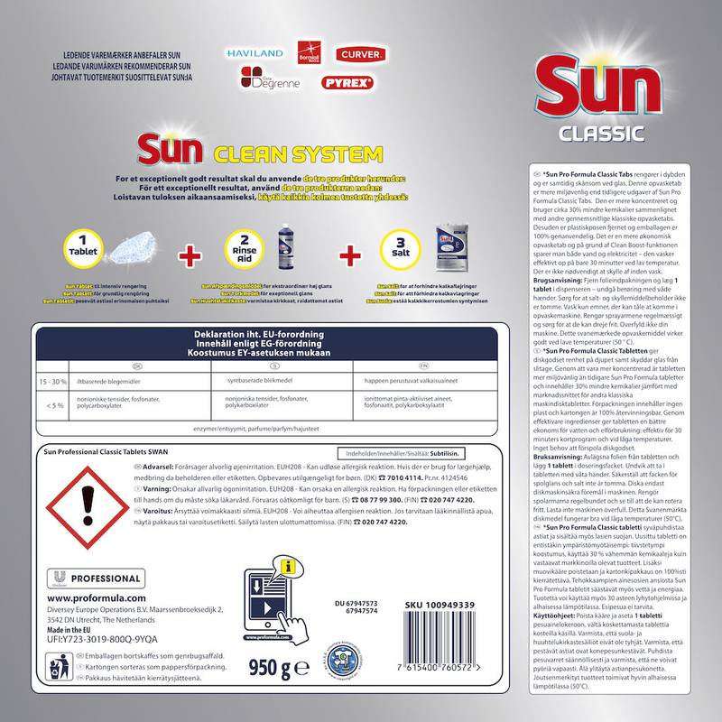 Sun Prof Opvasketabs til maskinopvask
