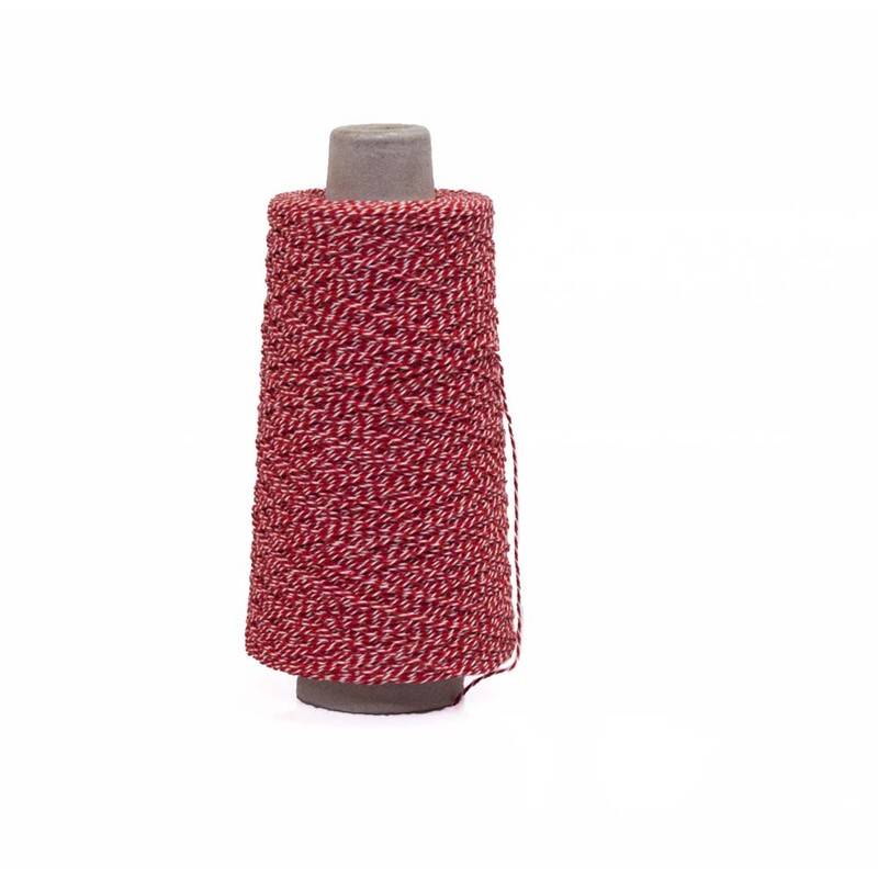 Bomuldsgarn nr. 1800 225g 1,1mm 320meter rød og hvid