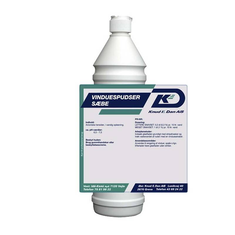 Vinduespudsersæbe 1 liter specielt til vinduer og ruder.