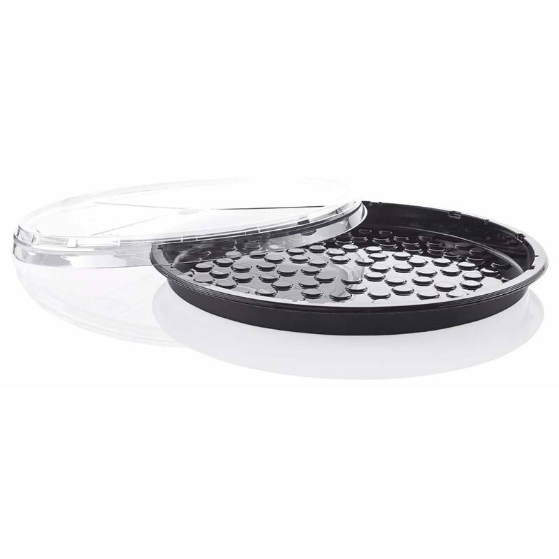 Låg t/pizza- og tapasbakke rund A-PET 60stk/kar Ø330mmx23mm