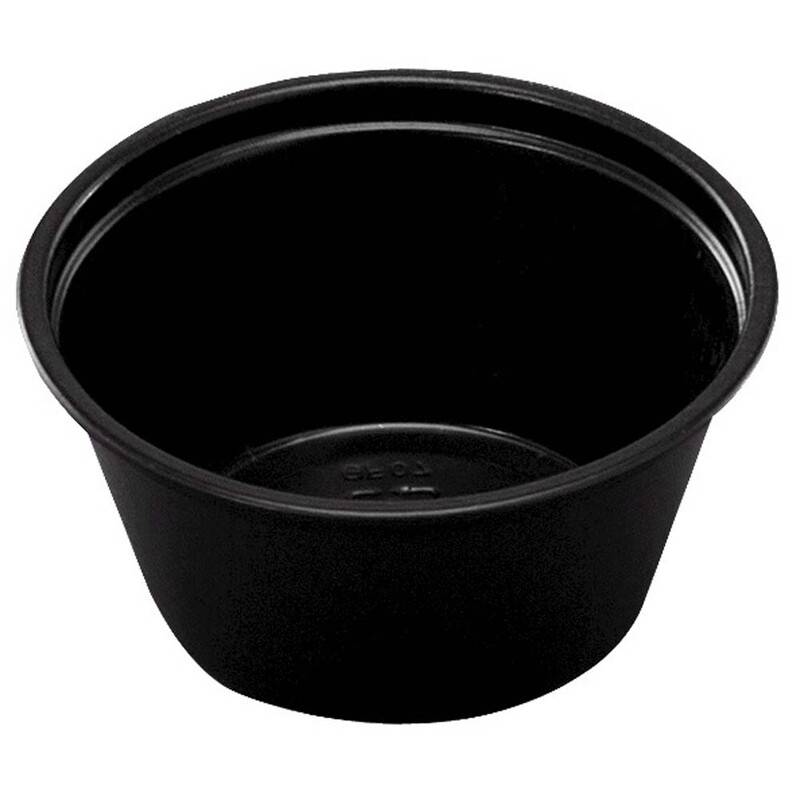 Dressingbæger PS 60ml/2oz sort 250 stk/pak