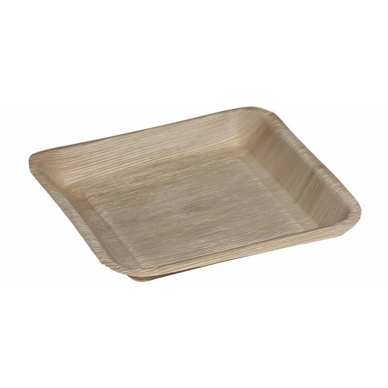Palmeblad tallerken bionedbrydelig 24x24cm brun