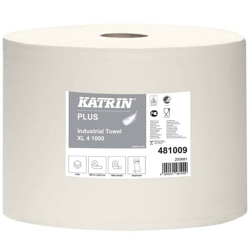 Katrin aftørringspapir Plus XL 4 1000 4-lag 26,5cmx360m 