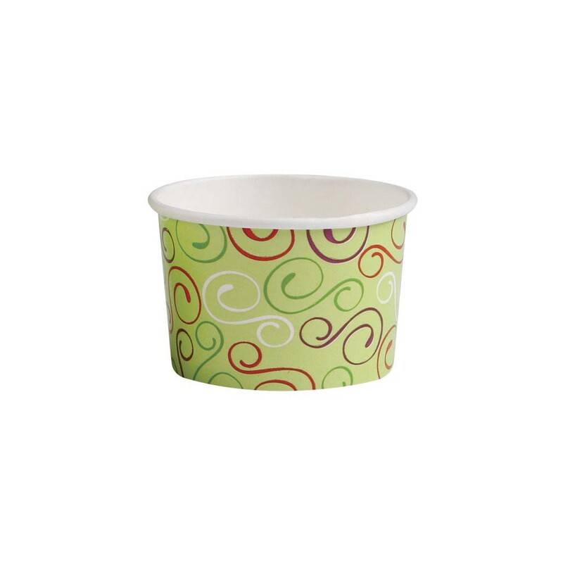 Isbæger Luksus pap 100ml (3oz) Ø74x49mm med mønster