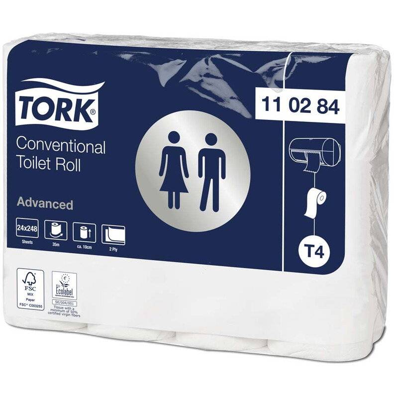 Tork Toiletpapir Advanced T4 2 lag 110284 24 ruller hvid