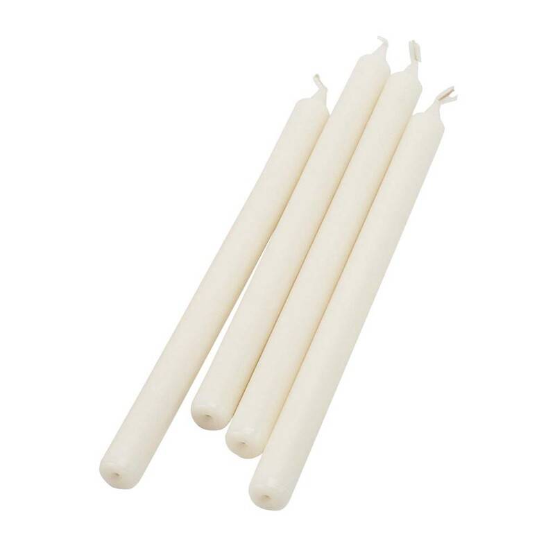 Rustiklys 10 timer 29 cm hvid