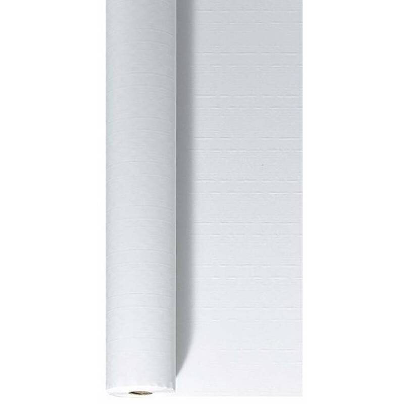 Borddug af papir 50mx120cm præget hvid