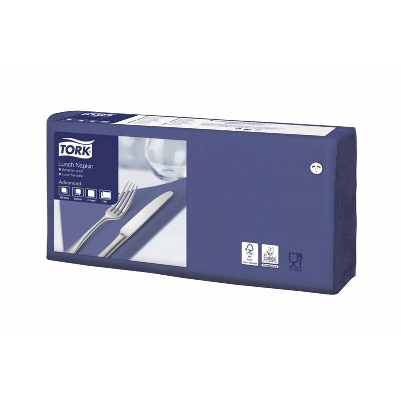 Tork servietter 33x33cm 1/4 fold 2-lags 477215 blå, 2000 stk