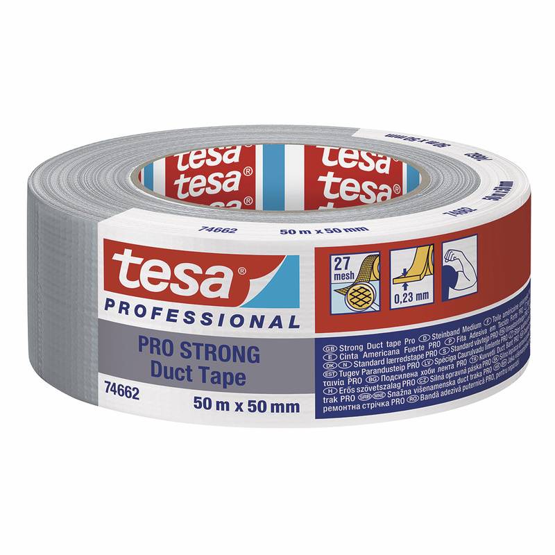 Tesa lærredstape 48mmx50m sølv gaffatape