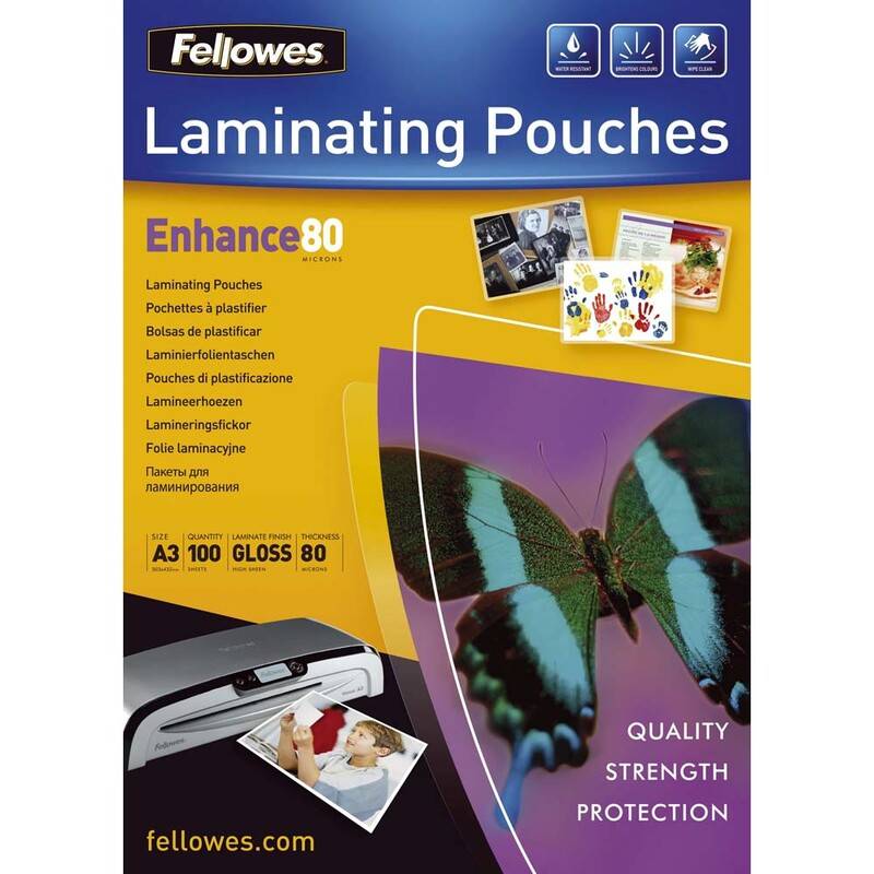 Fellowes lamineringslommer A3 80 mic gloss