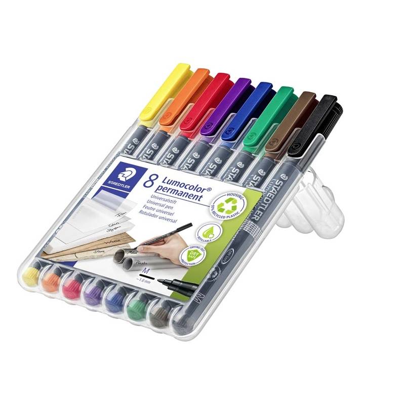 Staedtler Lumocolor M 0,8mm 317WP-8 permanent, sæt a 8 farver
