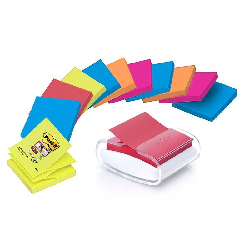 Post-It dispenser til Z-notes R-330 76x76mm inkl. 12 blokke