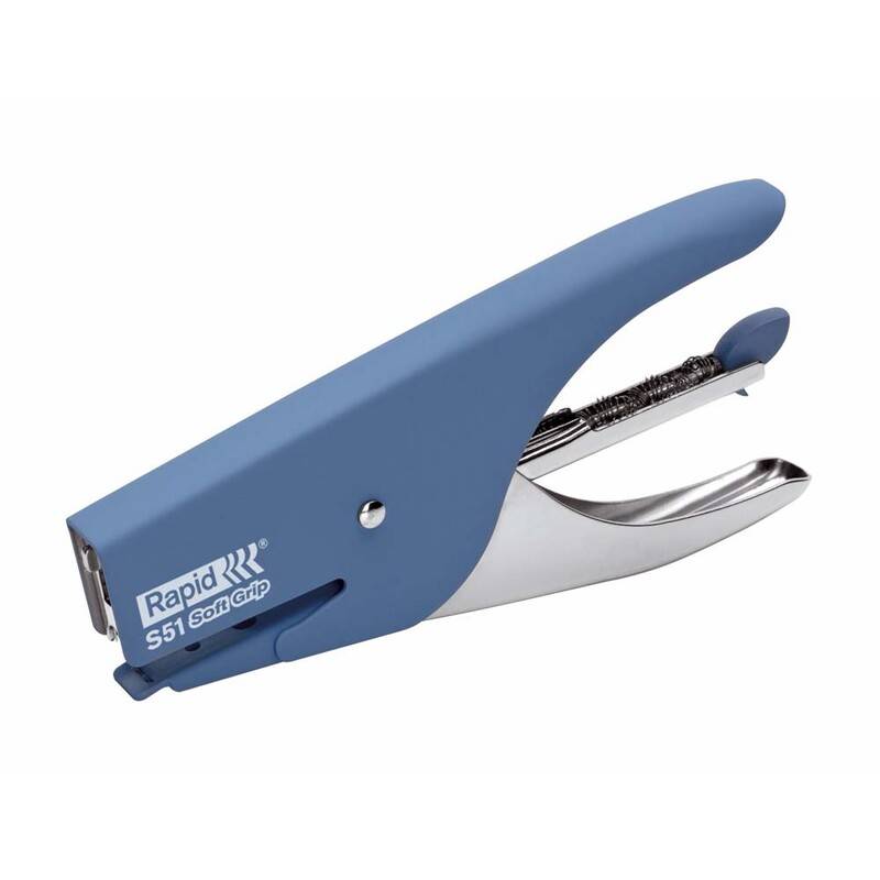 Rapid S51 hæftetang soft grip blå, 15 ark