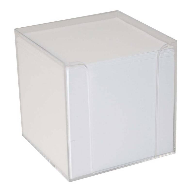 Kubusdispenser med 700 ark 9,5x9,5x9,5 cm klar plast