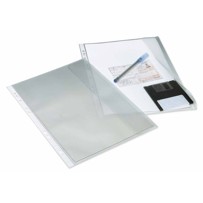Bantex dokumentlomme A4 med flap 0,13mm transparent