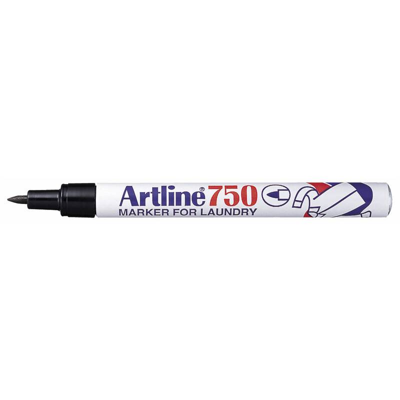 Artline EK750/1B Tekstilmarker sort på blisterkort