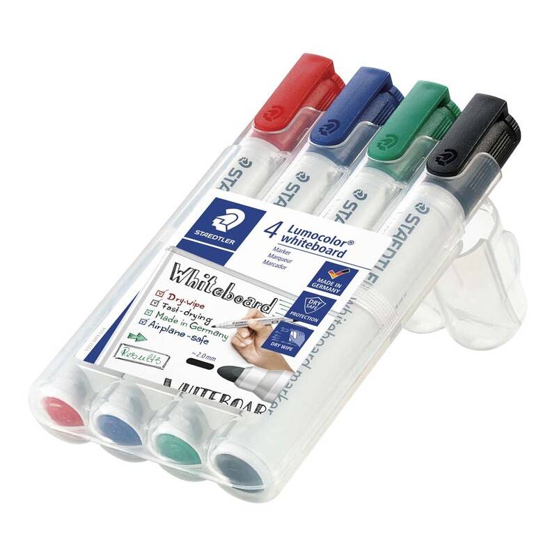 Staedtler Lumocolor 351 whiteboardmarker 2,0mm, sæt a 4 farver