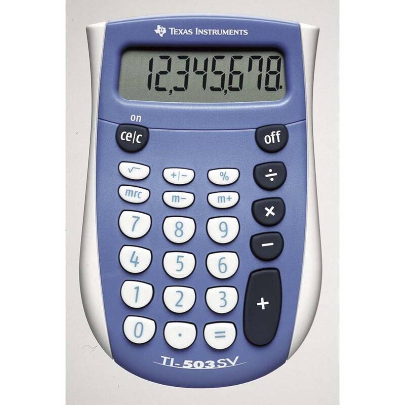 Texas lommeregner 503 SV 8 cifret batteridrevet