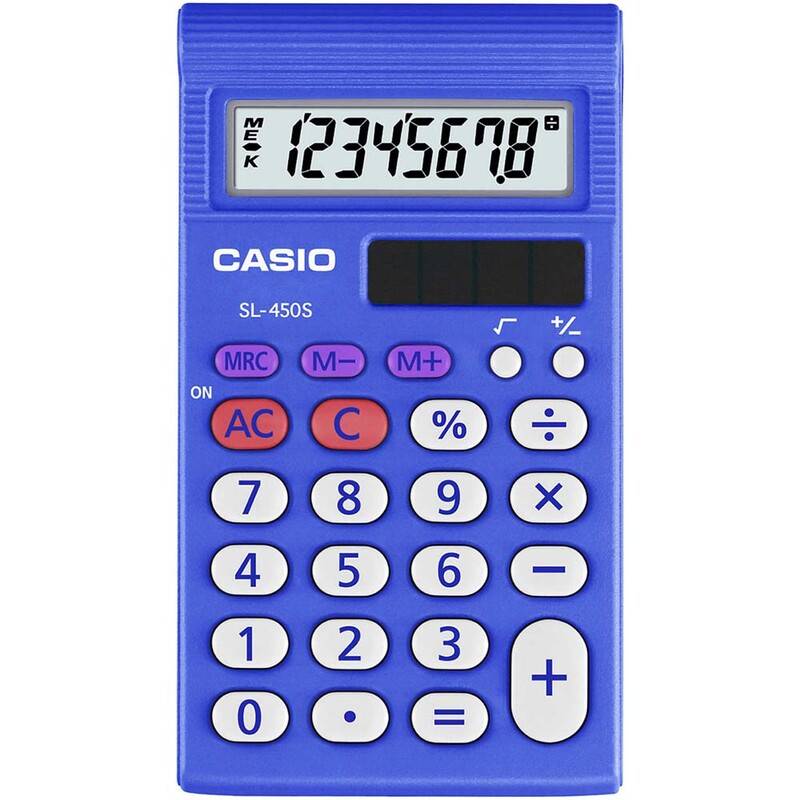Casio SL-450 lommeregner i hardbox 8 cifre