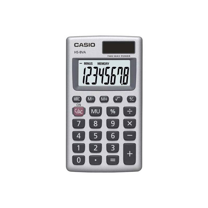 Casio lommeregner HS-8VA 8 cifre metalkabinet