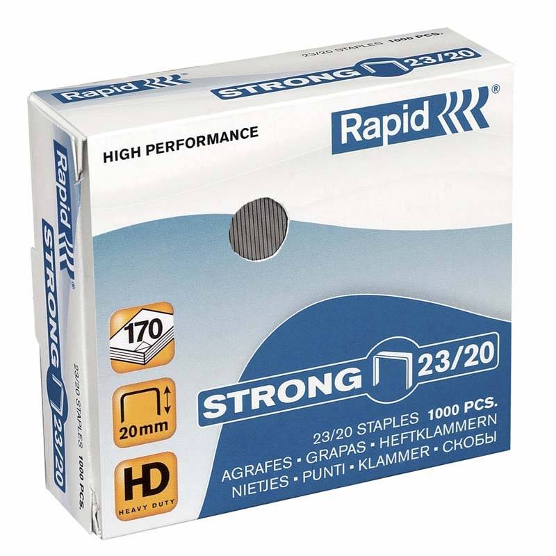 Rapid Strong h&aelig;fteklammer 23/20 galvaniseret, 1000 stk