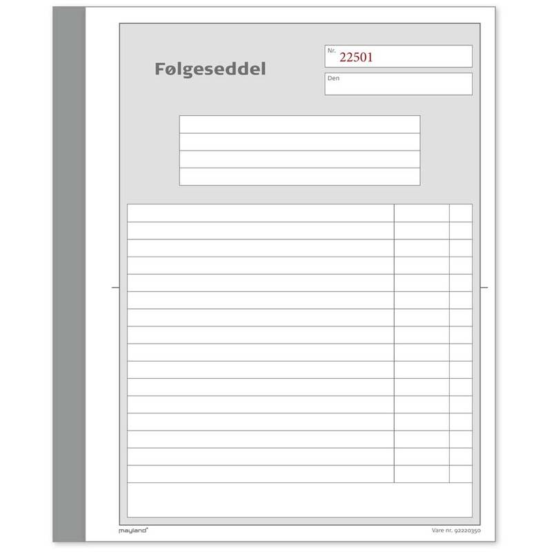 Mayland følgeseddelbog 3x50 blade 148x200mm