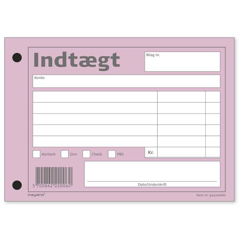Mayland indtægtbilag 100x148mm rød