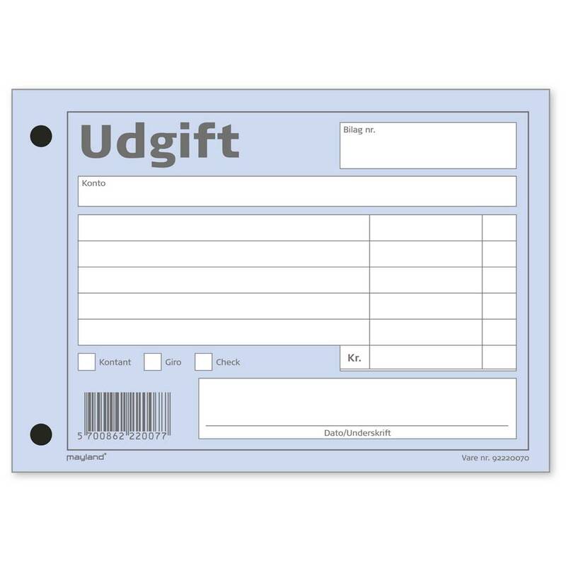 Mayland udgiftbilag 100x148mm blå