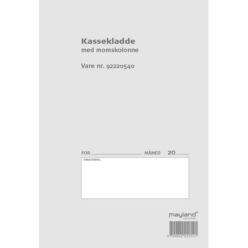 Mayland Kassekladde med momskolonne 140x205mm