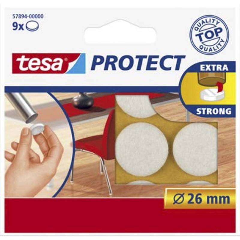 Tesa filtpuder Ø26mm hvid, 9 stk