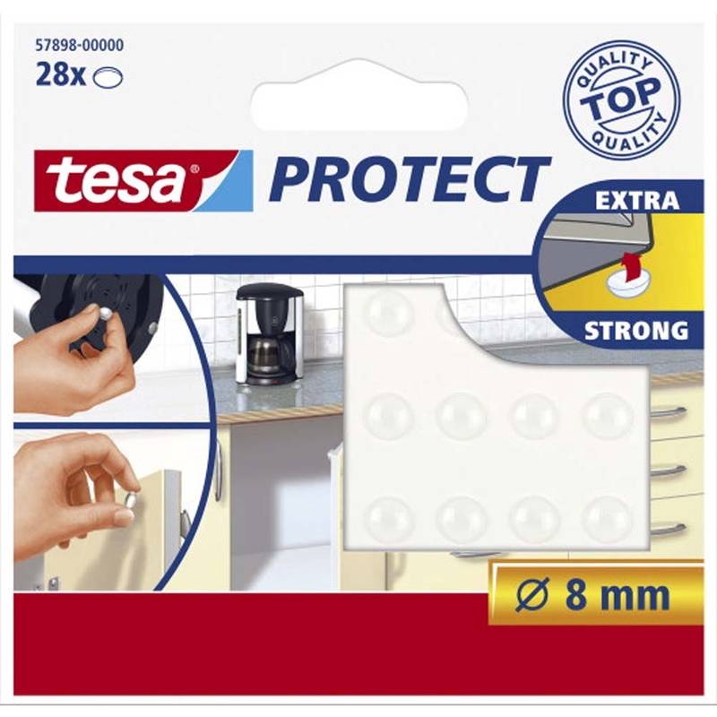 Tesa lyddæmpere plastpuder Ø8mm selvklæbende, 28 stk