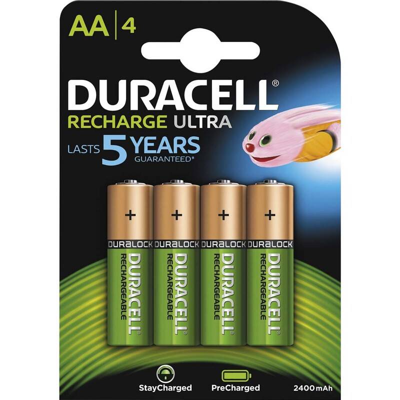 Duracell batteri genopladelig AA 2400mAh, 4 stk pakning