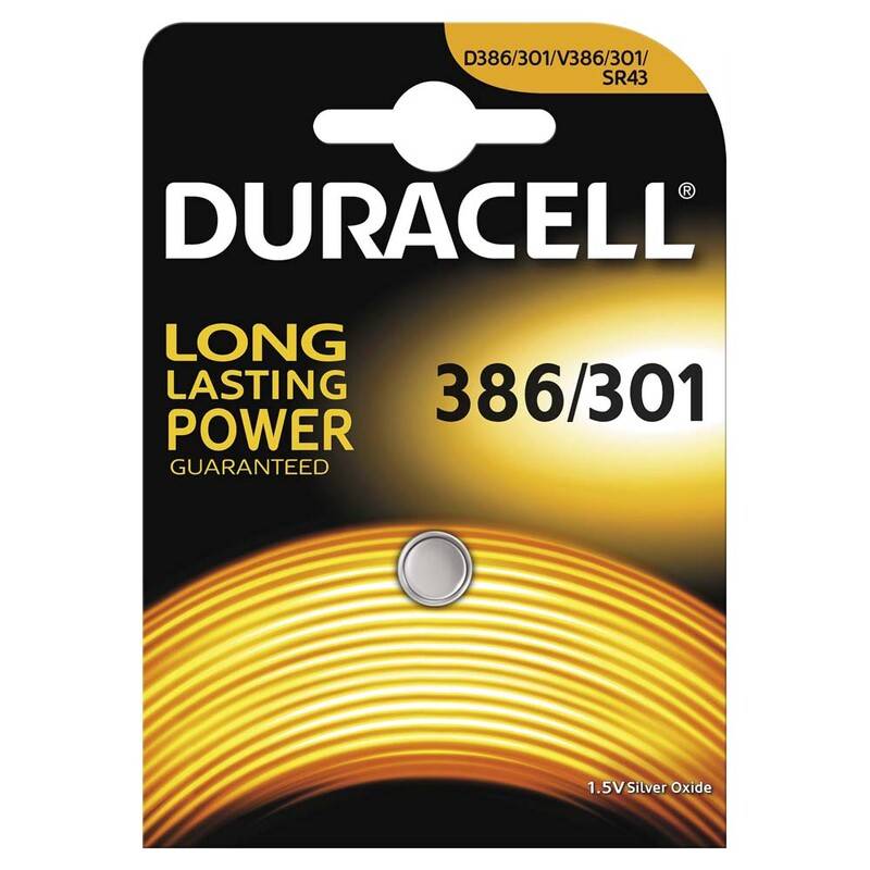 Duracell batteri 386/301 1,5V Silver Oxide 