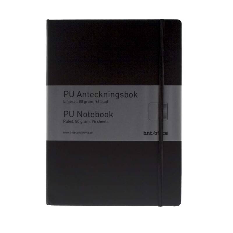 Office notesbog A4 linjeret sort