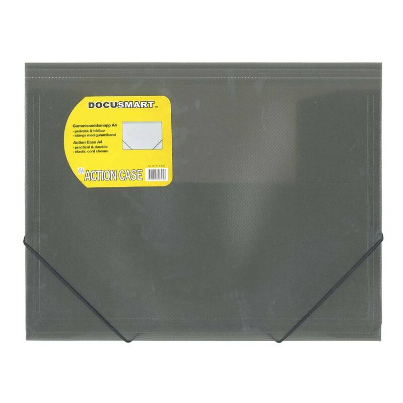 Dokusmart plastmappe A4 med 3 klapper smoke