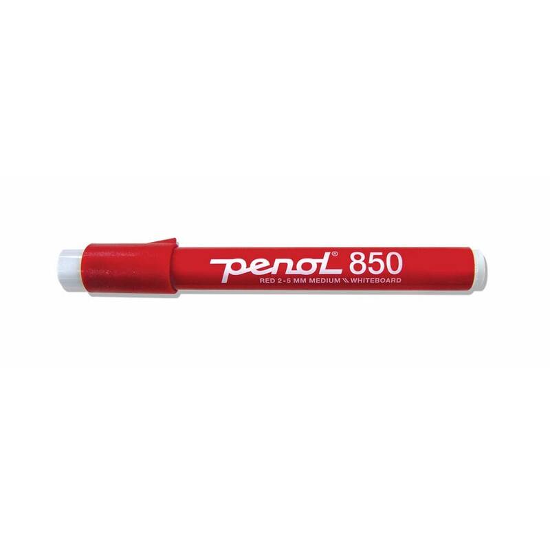 Penol Whiteboardmarker 850 2-5mm med 2-5mm skrå spids rød